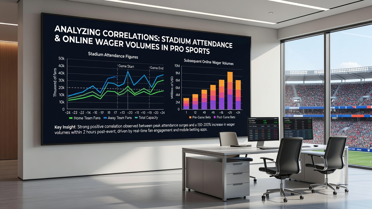 Data visualization charts showing attendance versus online betting volume trends
