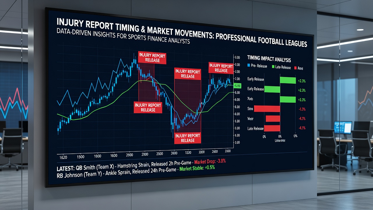 Football players on the field during a match with overlaid statistical graphs showing injury impact on betting lines