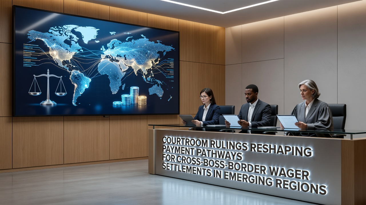 Courtroom proceedings examining cross-border payment regulations for wagering settlements