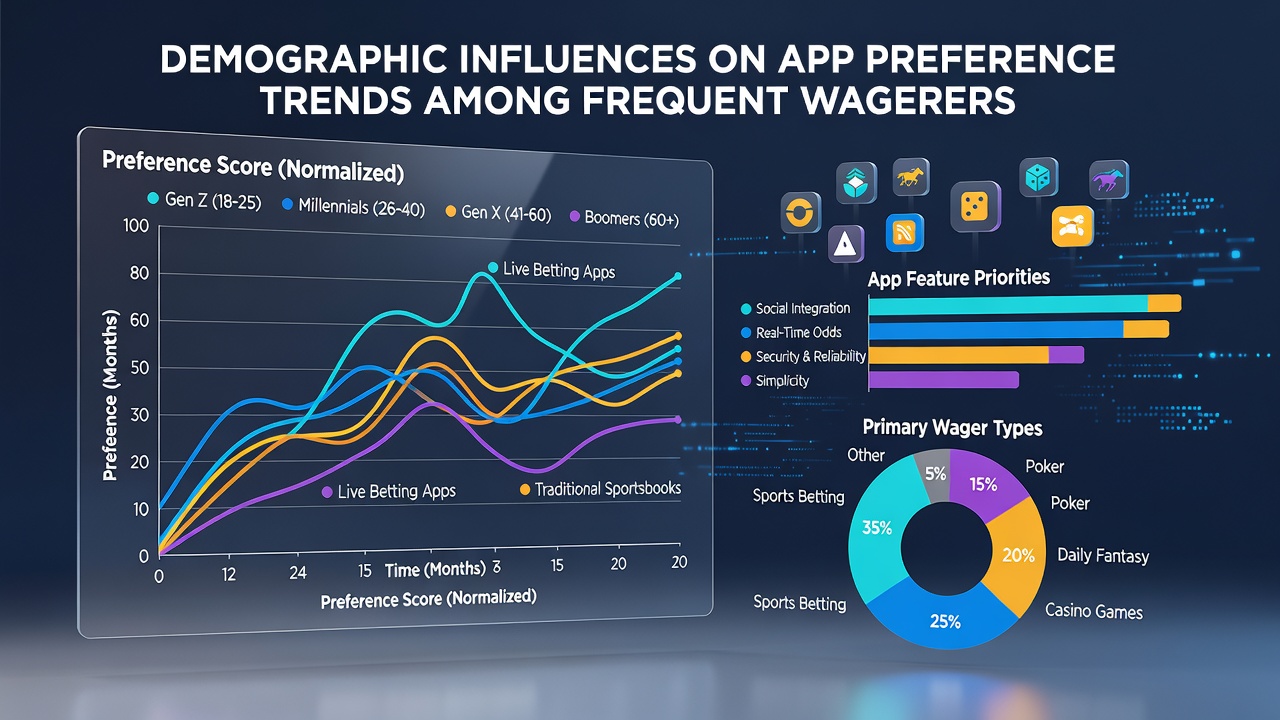 Chart displaying demographic breakdowns of app preferences among frequent wagerers in 2026