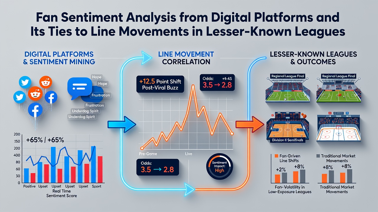 Digital platforms showing fan discussions and sentiment tracking tools used in betting analysis for lesser-known sports leagues