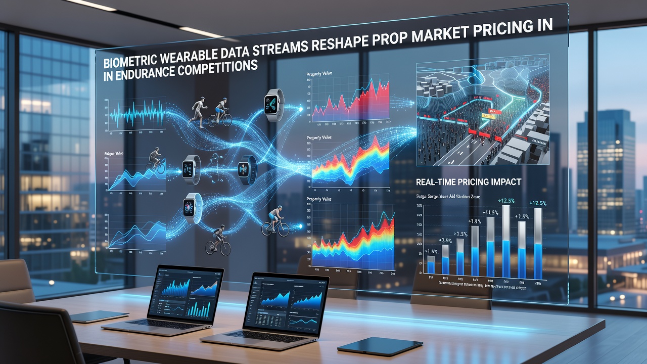 Dashboard displaying real-time biometric data streams and prop betting line adjustments for endurance athletes