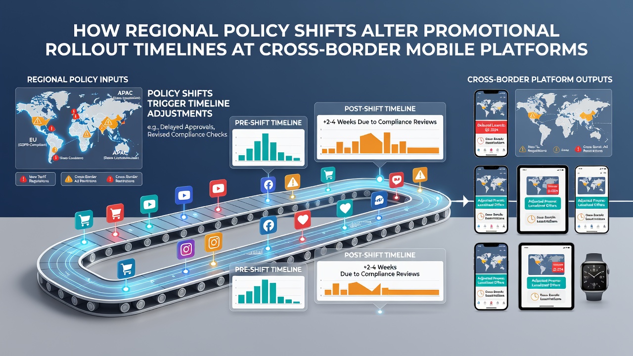 Mobile platform teams reviewing policy documents that affect promotional schedules