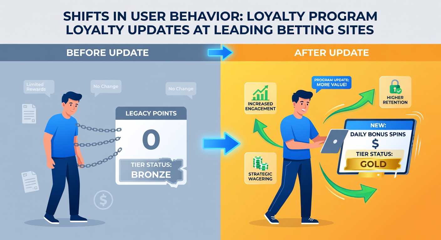 Infographic showing changes in user engagement patterns after loyalty program updates at major betting platforms