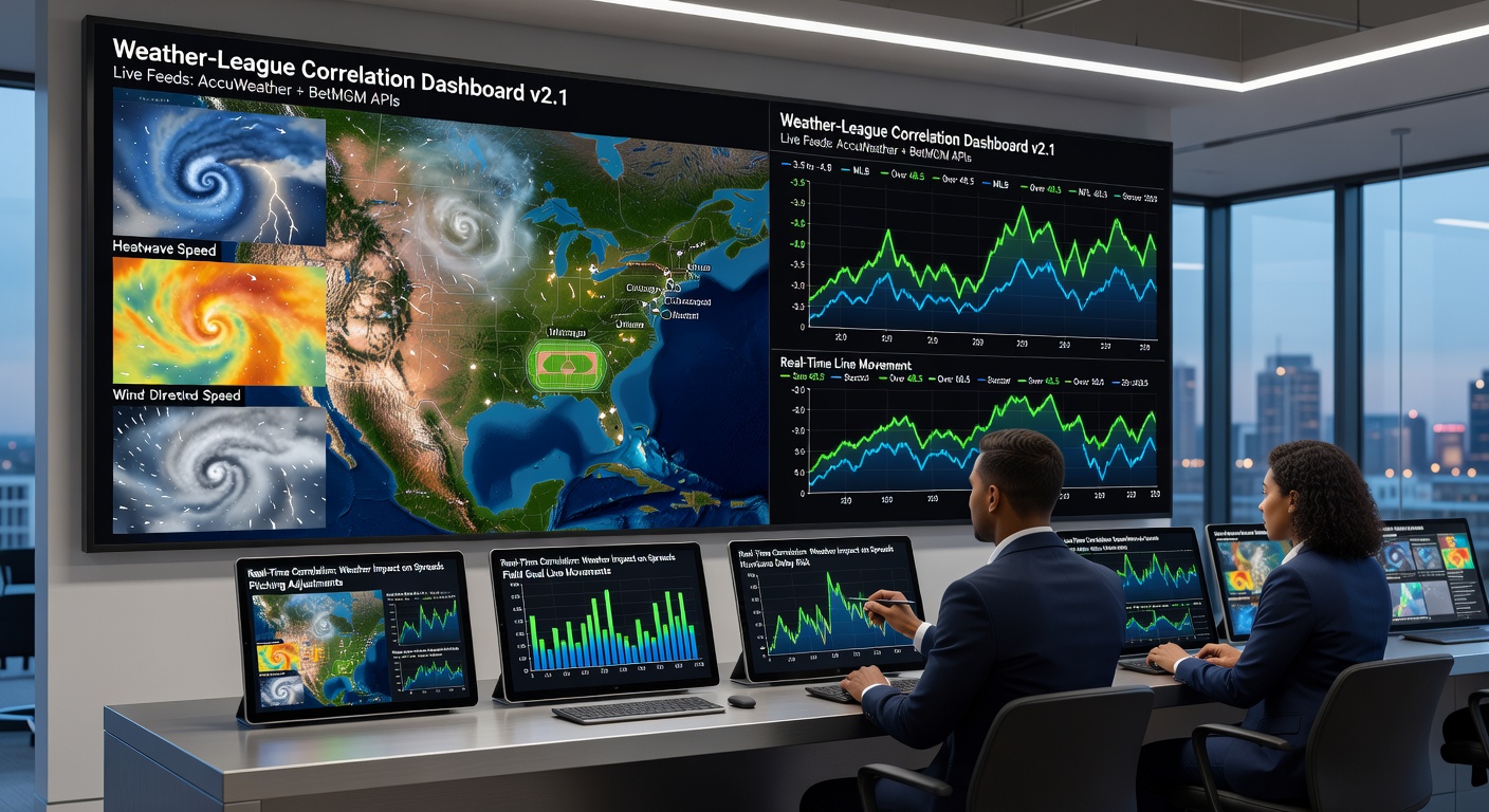 Real-time weather radar integrated with sports betting dashboards for MLB and soccer leagues